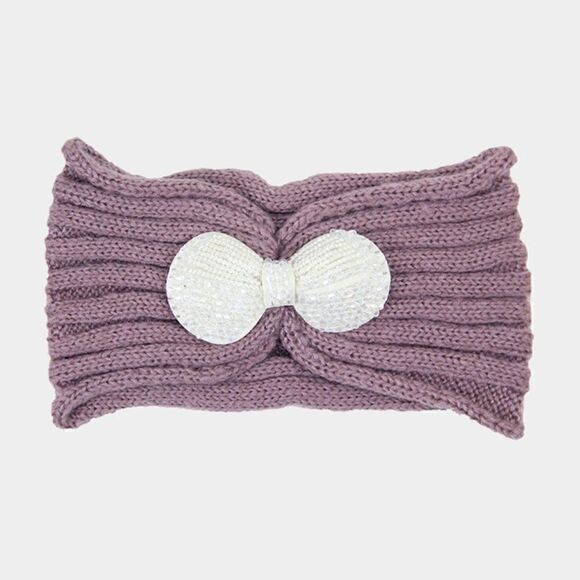 Soft Knit Bow Earmuff Headband - Picture 4 of 6